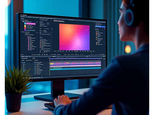 Image d'une interface After Effects avec des calques et des effets visuels pour une composition dynamique